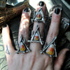 Size 8.75, October House, Candy Corn Ring, Sterling and Fine Silver