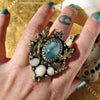 Size 8.5, Aquamarine and Opals