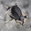 Size 9.5, Moon&Star Triumvirate, Star Sapphire, Sterling and Fine Silver and Brass