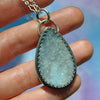 PENDANT Dreamscape, Powder Blue Crystal Druzy, Sterling and Fine Silver