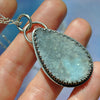 PENDANT Dreamscape, Powder Blue Crystal Druzy, Sterling and Fine Silver