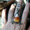 Made to YOUR SIZE, Witching Woods, Candy Corn ring, Sterling and Fine Silver