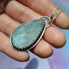 PENDANT Dreamscape, Powder Blue Crystal Druzy, Sterling and Fine Silver