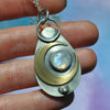 PENDANT Dreamscape, Powder Blue Crystal Druzy, Sterling and Fine Silver