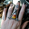Made to YOUR SIZE, Witching Woods, Candy Corn ring, Sterling and Fine Silver