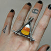 Made to YOUR SIZE, Witching Woods, Candy Corn ring, Sterling and Fine Silver