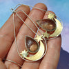 EARRINGS, Dreamscape, Rutilated Quartz Magic, Sterling and Fine Silver