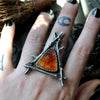 Made to YOUR SIZE, Witching Woods, Candy Corn ring, Sterling and Fine Silver