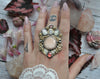 SALE 15% off! BLEMISHED - Size 10 - Opal and Moonstone, Sterling and Fine Silver and Brass Ring
