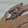 Size 6, Seahorse Mermaid Ring, Huge Sparkling Opal & Faceted Amethyst