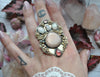 SALE 15% off! BLEMISHED - Size 10 - Opal and Moonstone, Sterling and Fine Silver and Brass Ring
