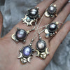 Size 7, Moon&Star Fortuna, Star Sapphire, Sterling and Fine Silver and Brass