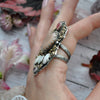 SALE 15% off! BLEMISHED - Size 10 - Opal and Moonstone, Sterling and Fine Silver and Brass Ring