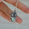 PENDANT, Ocean Heart, Sterling and Fine Silver