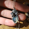 PENDANT, Ocean Heart, Sterling and Fine Silver