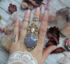 Size 8.25 - Yttrium Fluorite and Morganite, Sterling and Fine Silver and Brass Ring