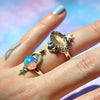 Size 7, Moon&Star sets, Opal and Confetti Sunstone, Sterling and Fine Silver