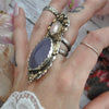 Size 8.25 - Yttrium Fluorite and Morganite, Sterling and Fine Silver and Brass Ring