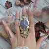 Size 8.25 - Yttrium Fluorite and Morganite, Sterling and Fine Silver and Brass Ring