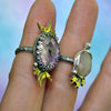Size 5, Moon&Star sets, Amethyst and Champagne Moonstone, Sterling and Fine Silver