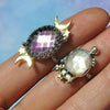 Size 5, Moon&Star sets, Amethyst and Champagne Moonstone, Sterling and Fine Silver