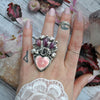Size 7 - Ruby and Rhodochrosite, Sterling and Fine Silver Ring