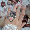 Size 7 - Ruby and Rhodochrosite, Sterling and Fine Silver Ring