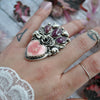 Size 7 - Ruby and Rhodochrosite, Sterling and Fine Silver Ring