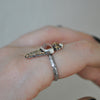Size 8.5, Garden Nymph, Strawberry Imperial Topaz Ring, Sterling and Fine Silver and Brass
