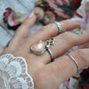 Size 9 - Peach Champagne Morganite, Sterling and Fine Silver and Brass Ring