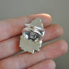 Size 5.5, Blue Waters, Seahorse Mermaid Ring, Blue Topaz, Sterling and Fine Silver