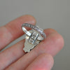 Size 8.5, Garden Nymph, Strawberry Imperial Topaz Ring, Sterling and Fine Silver and Brass