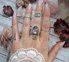 Size 7.5 - Smoky Amethyst, Sterling and Fine Silver and Brass Ring