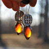 For the Dead Travel Fast, Earrings, Dracula, Garnet