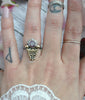 Size 6 - High Grade Sapphire, Sterling and Fine Silver and Brass Ring