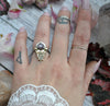 Size 6 - High Grade Sapphire, Sterling and Fine Silver and Brass Ring