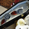 For the Dead Travel Fast, Earrings, Dracula, Garnet