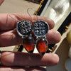 For the Dead Travel Fast, Earrings, Dracula, Garnet