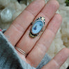 "One off", Size 5, Moon&Star ring, Dendritic Agate