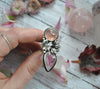 Size 6 - Quartz and Tourmaline, Sterling and Fine Silver Ring