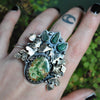 Size 10, Maiden of the Forest, Turquoise & Emerald ring