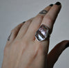 Blemished - Size 7, Watermelon Candy, Raw Tourmaline Druzy, Sterling and Fine Silver