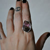 Blemished - Size 7, Watermelon Candy, Raw Tourmaline Druzy, Sterling and Fine Silver