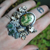 Size 10, Maiden of the Forest, Turquoise & Emerald ring