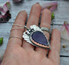 Valentine Pendant, Brazilian Amethyst, Sterling and Fine Silver