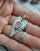 Valentine Pendant, Candy Tourmaline, Sterling and Fine Silver