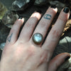 Custom Order!! GREY MOONSTONE, Stargazing Oracle Ring OR Necklace, Sterling and Fine Silver and Brass