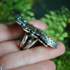 Size 10, Maiden of the Forest, Turquoise & Emerald ring