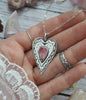 Valentine Pendant, Candy Tourmaline, Sterling and Fine Silver