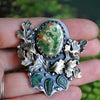 Size 10, Maiden of the Forest, Turquoise & Emerald ring